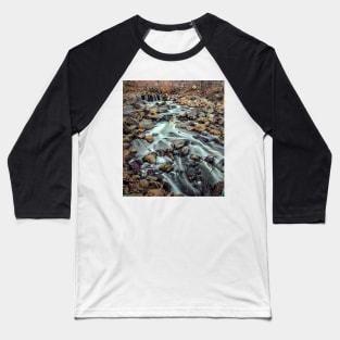 Long Exposure of a Stream in the Fall Baseball T-Shirt